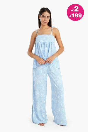 Printed spaghetti strap pajamas