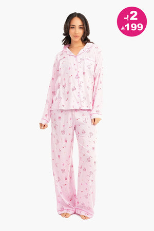 Striped print pajamas
