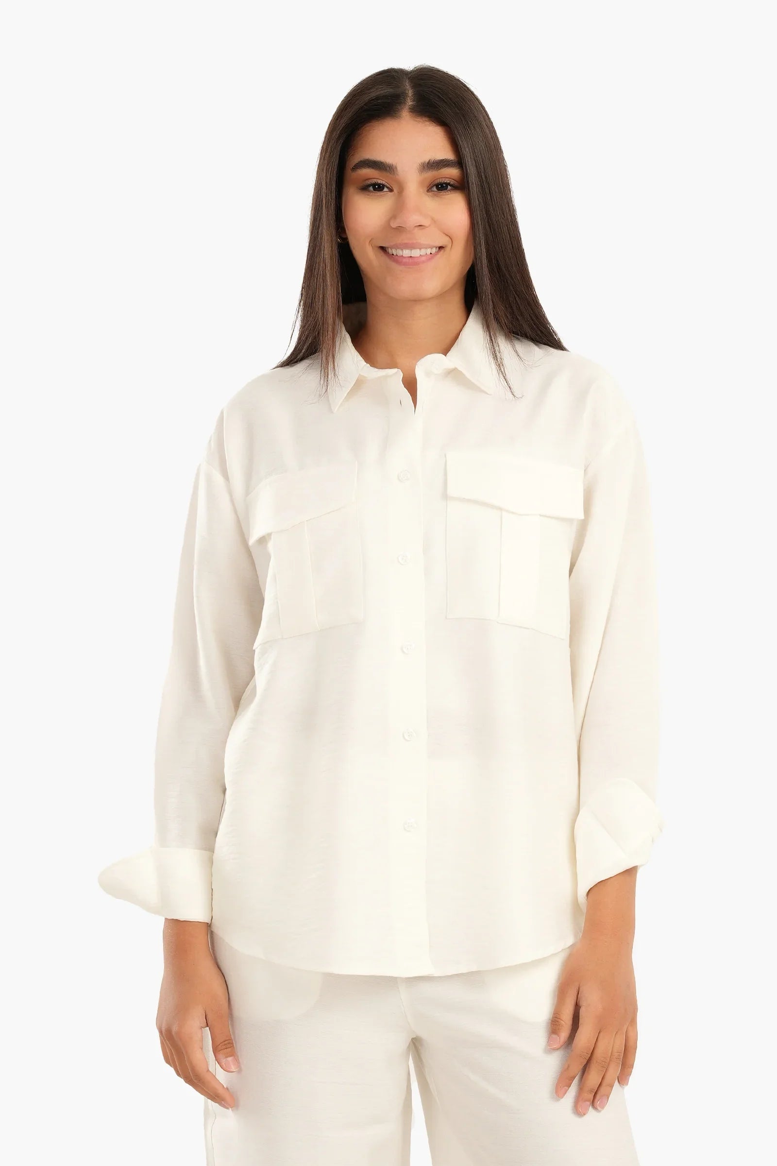 قميص باكمام طويلة و بجيوب امامية - Carinasaudi.com