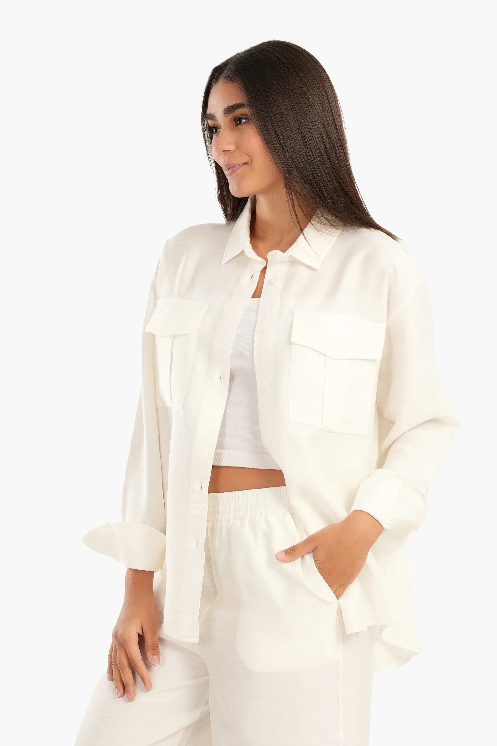 قميص باكمام طويلة و بجيوب امامية - Carinasaudi.com