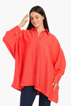 Oversized shirt with front pocket