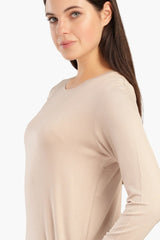 بلوزة بأكمام طويلة بفتحة جانبية - Carinasaudi.com