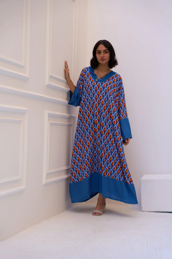 فستان كبير الحجم بطبعة - Carinasaudi.com