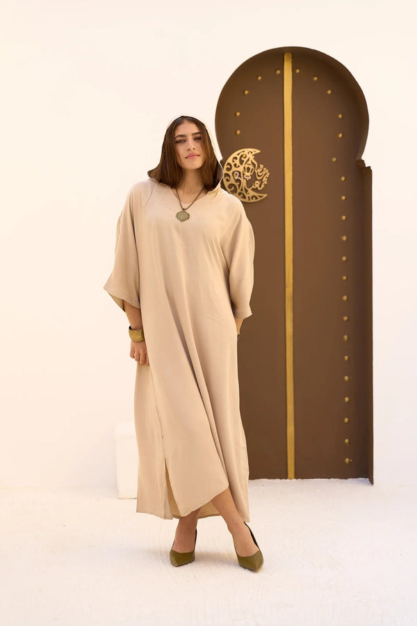 فستان كبير الحجم بفتحة جانبية - Carinasaudi.com