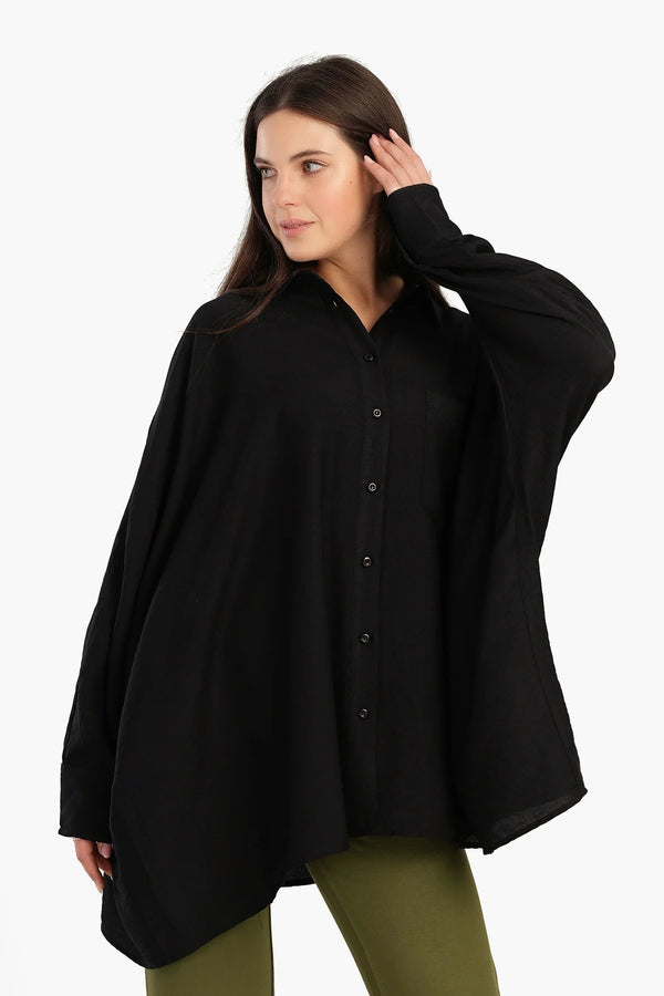 Oversized shirt with front pocket