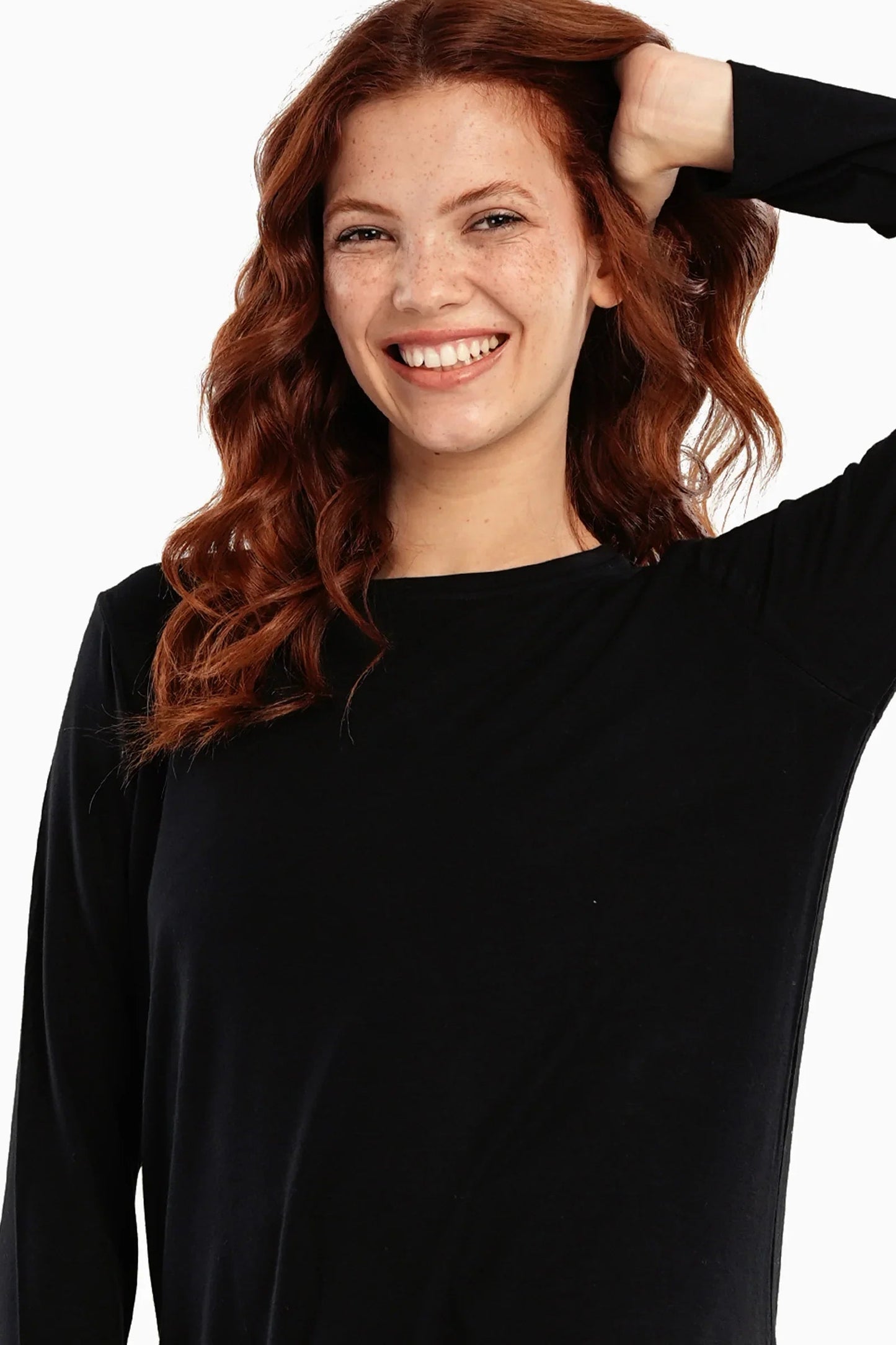 بلوزة بأكمام طويلة بفتحة جانبية - Carinasaudi.com