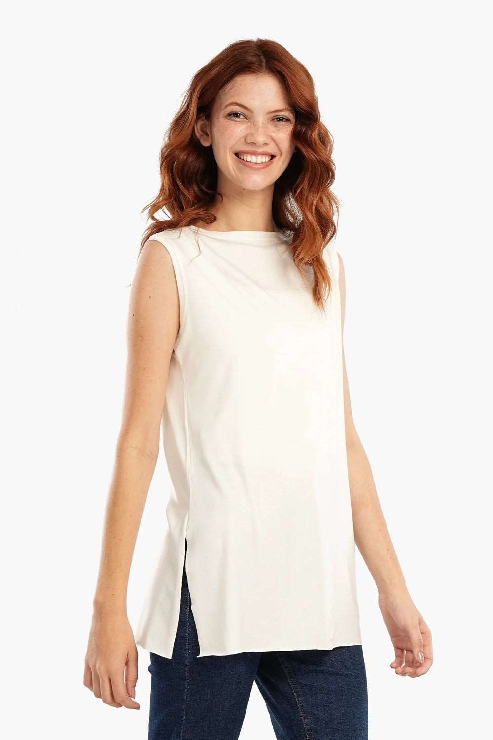 long sleeveless blouse