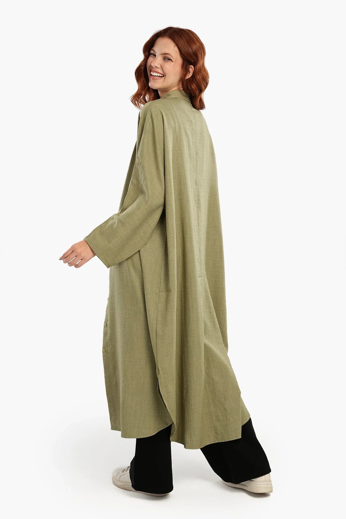 فستان قميص متوسط الطول - Carinasaudi.com