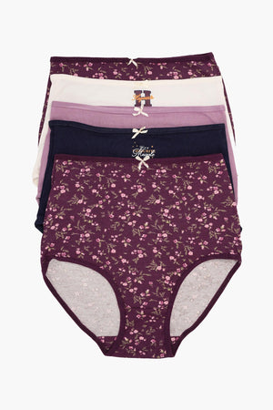 Pack of 5 high-waisted, colorful briefs