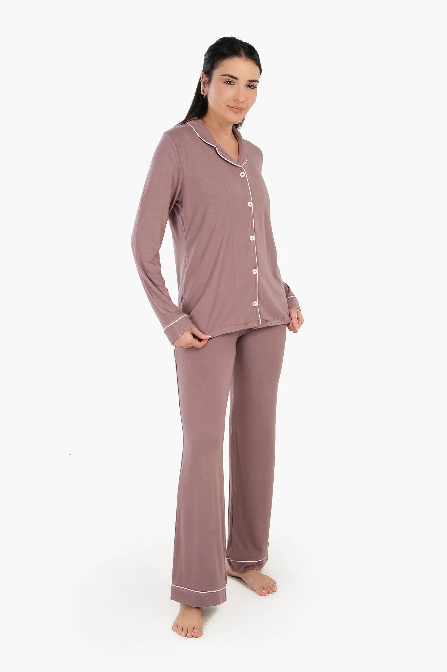 بيجاما فيسكوز باكمام طويلة - Carinasaudi.com