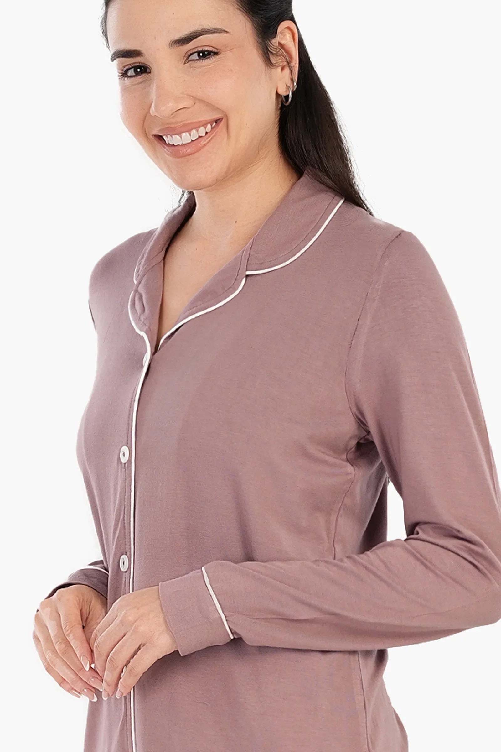 بيجاما فيسكوز باكمام طويلة - Carinasaudi.com