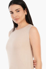 بلوزة طويلة بدون اكمام - Carinasaudi.com