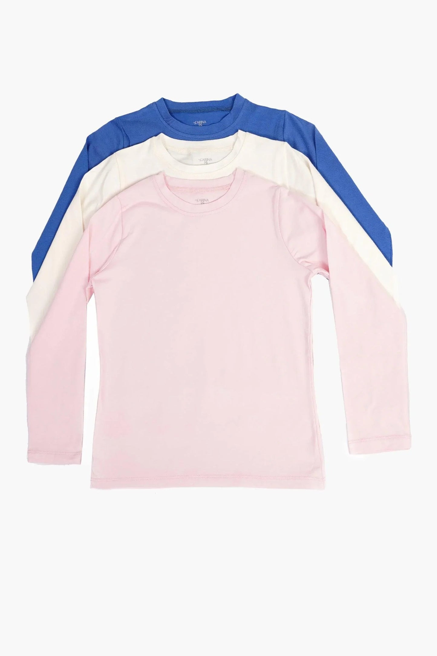 مجموعة من 3 قمصان بأكمام طويلة للبنات - Carinasaudi.com