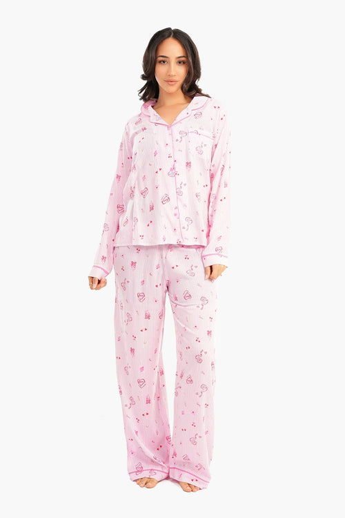 Striped print pajamas