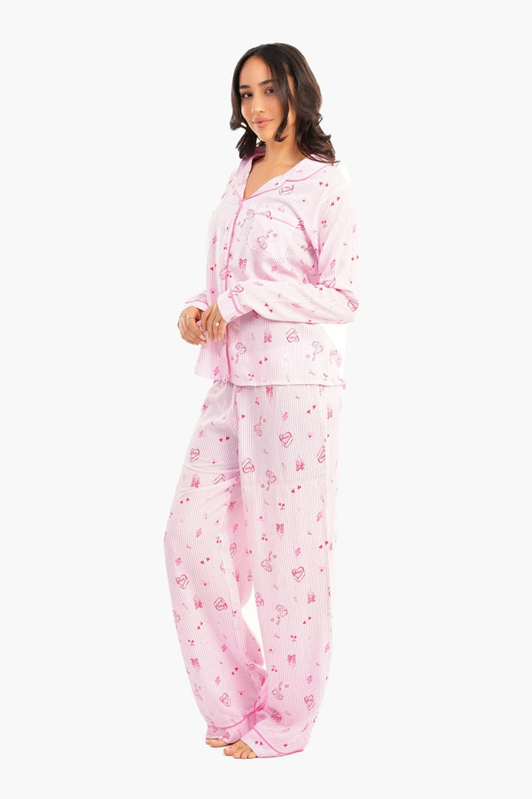 Striped print pajamas