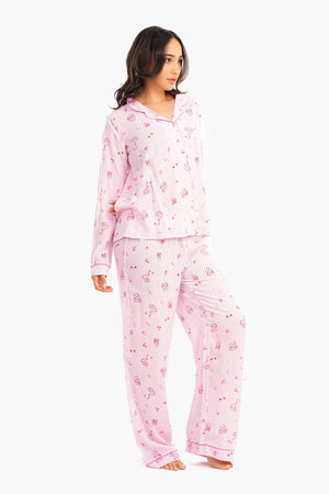Striped print pajamas