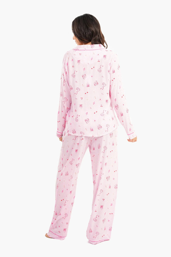 Striped print pajamas