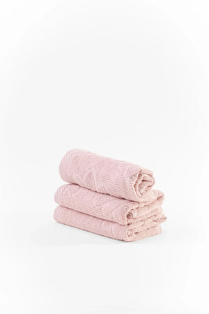 Set of 3 ribbed floral towels