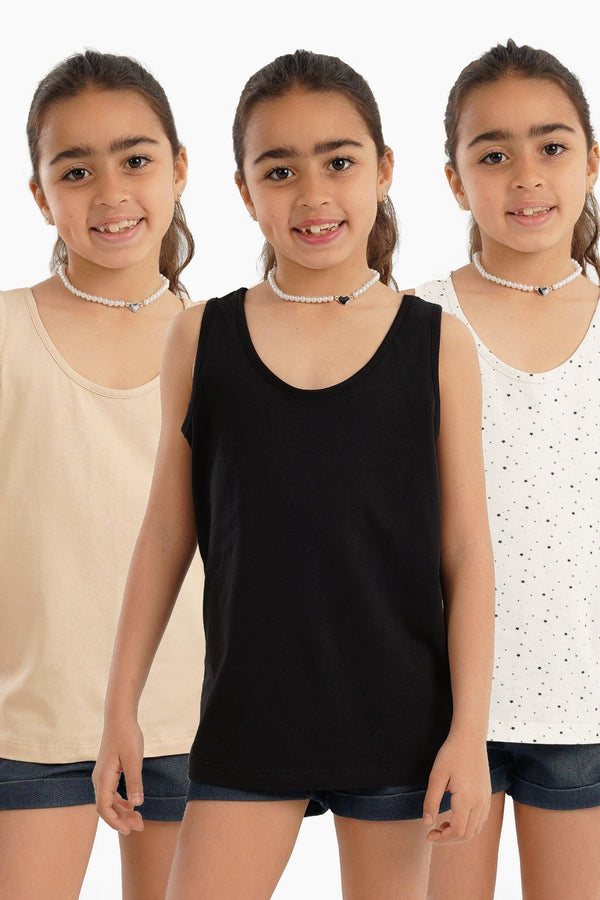 مجموعة من 3 قطع علوية أساسية للبنات