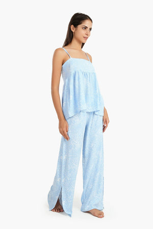 Printed spaghetti strap pajamas