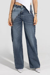 بنطال جينز متباين الالوان - Carinasaudi.com