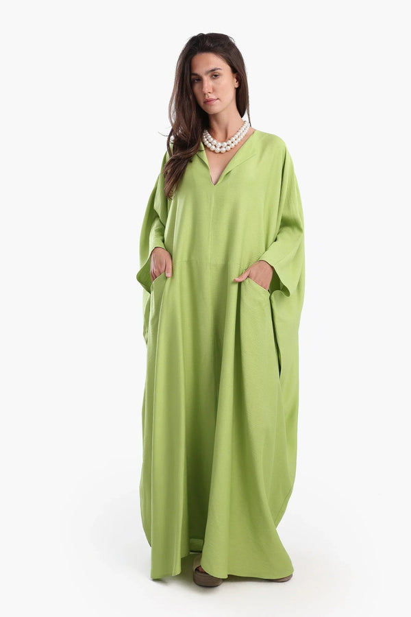 Long abaya with side pockets