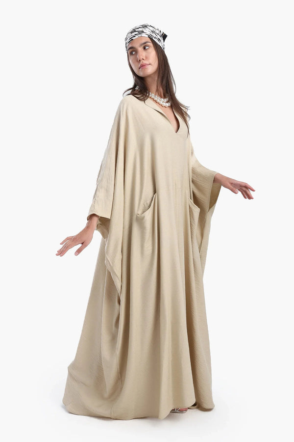 Long abaya with side pockets