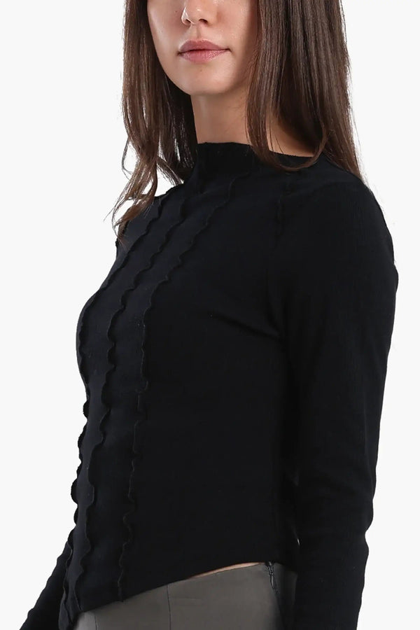 بتصميم مضلع Slim Fit توب