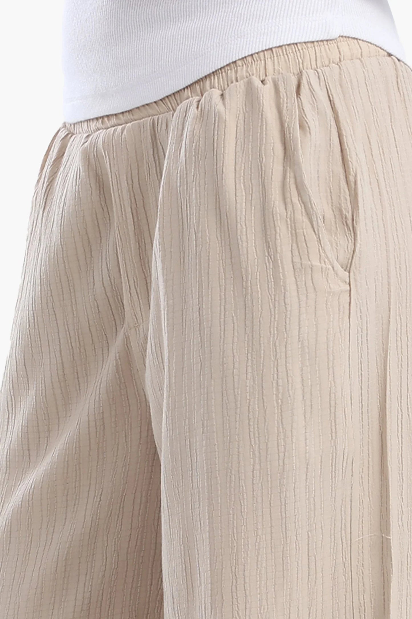 بنطال بخصر عالي و بقصة ساق واسعة - Carinasaudi.com