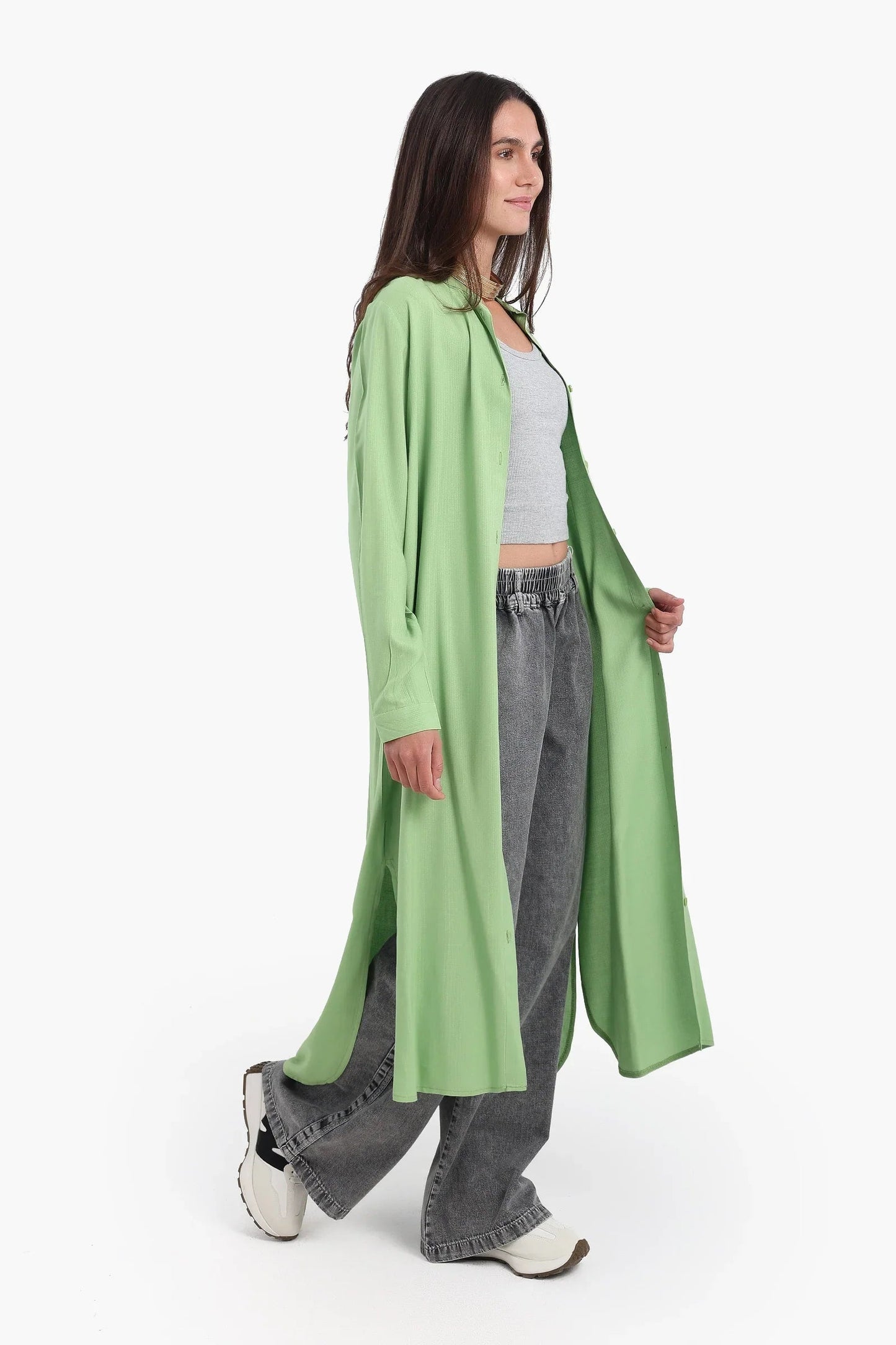 قميص فستان باكمام طويلة - Carinasaudi.com