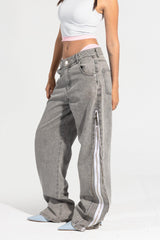 بنطال جينز بساق واسعة - Carinasaudi.com