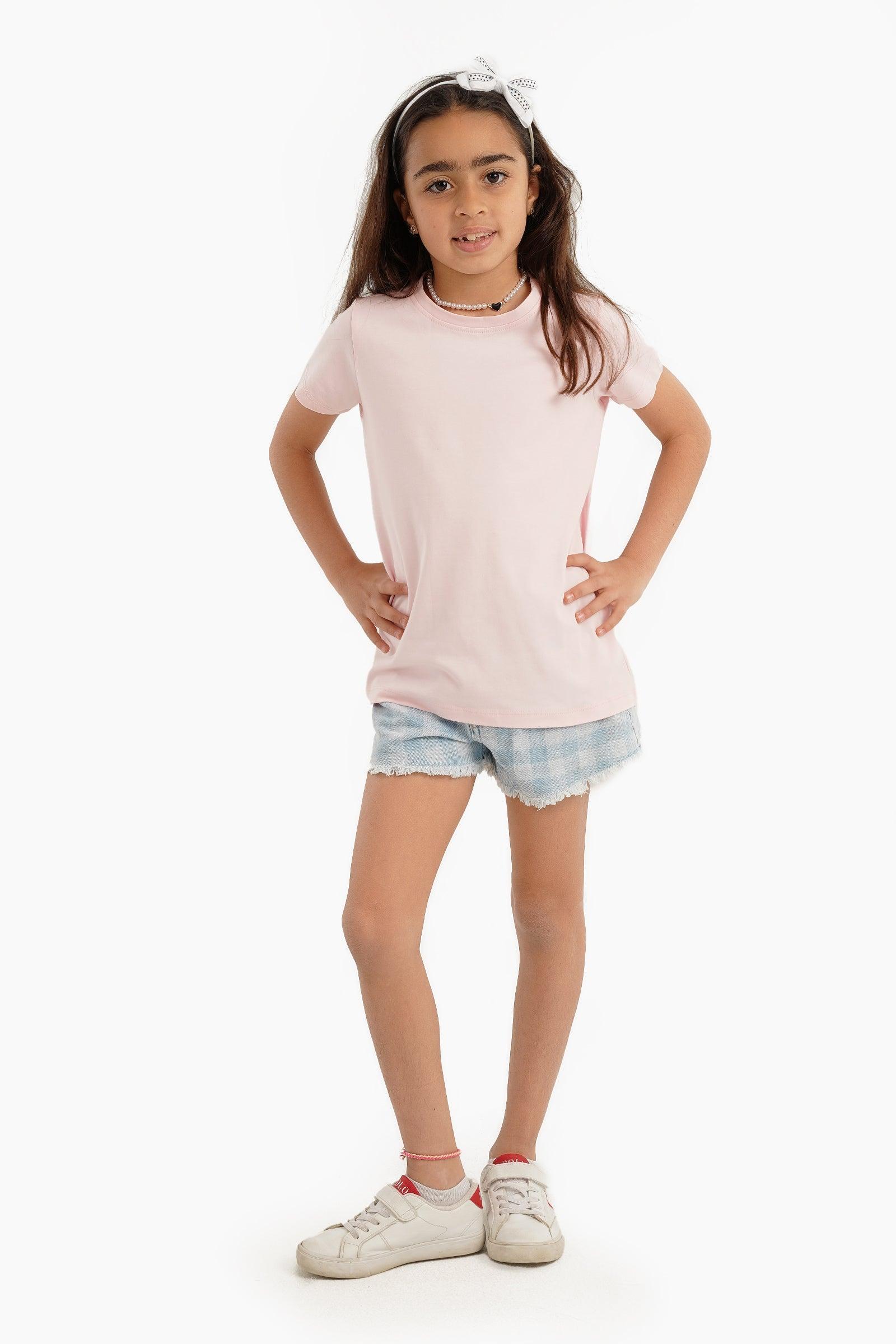 بلوزة بناتية بأكمام قصيرة - Carinasaudi.com