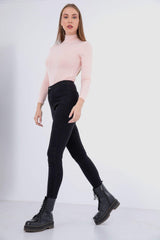 بلوزة باكمام طويلة برقبة عالية - Carinasaudi.com