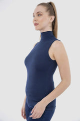 بلوزة بدون أكمام بياقة عالية - Carinasaudi.com