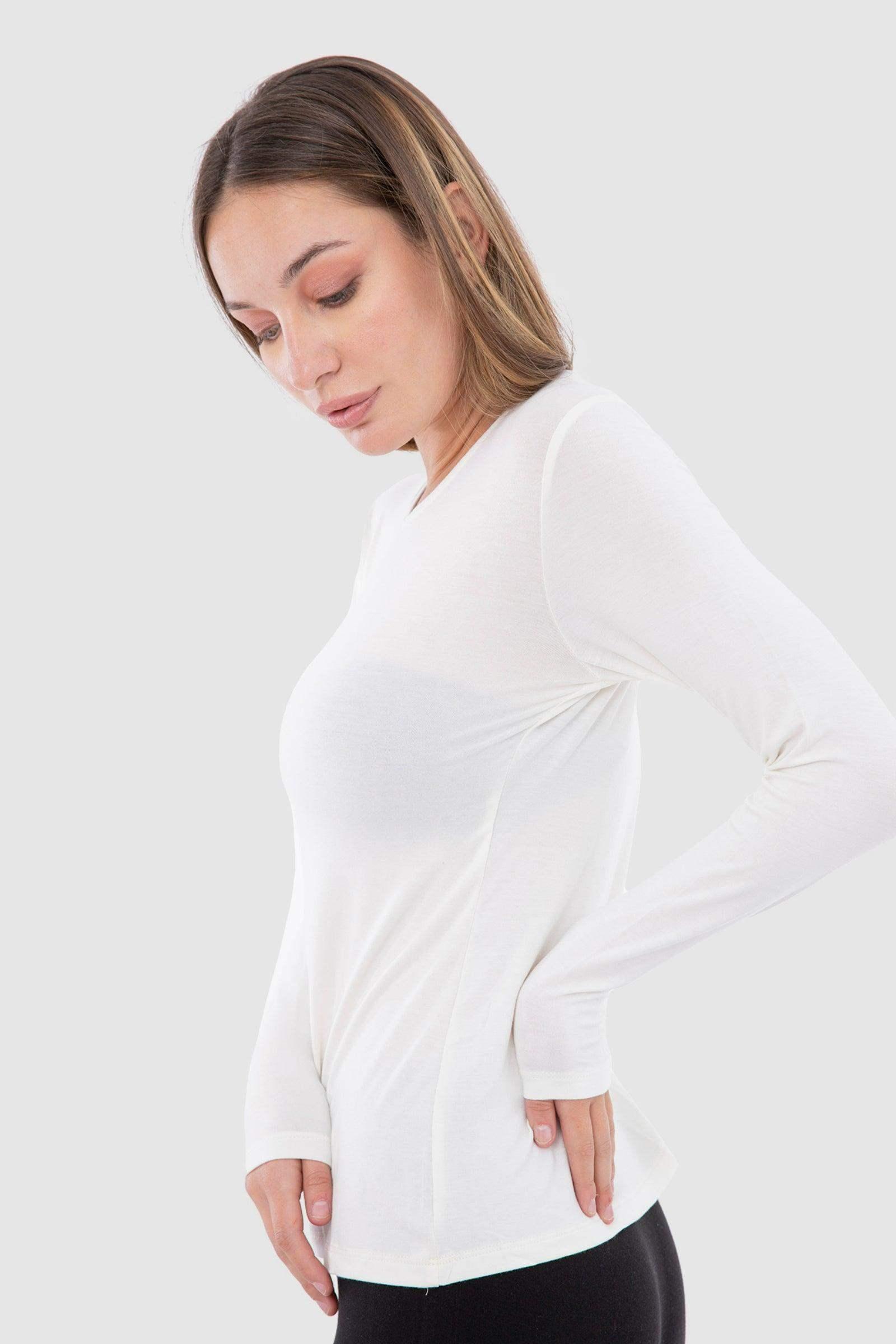 بلوزة فيسكوز بأكمام طويلة - Carinasaudi.com