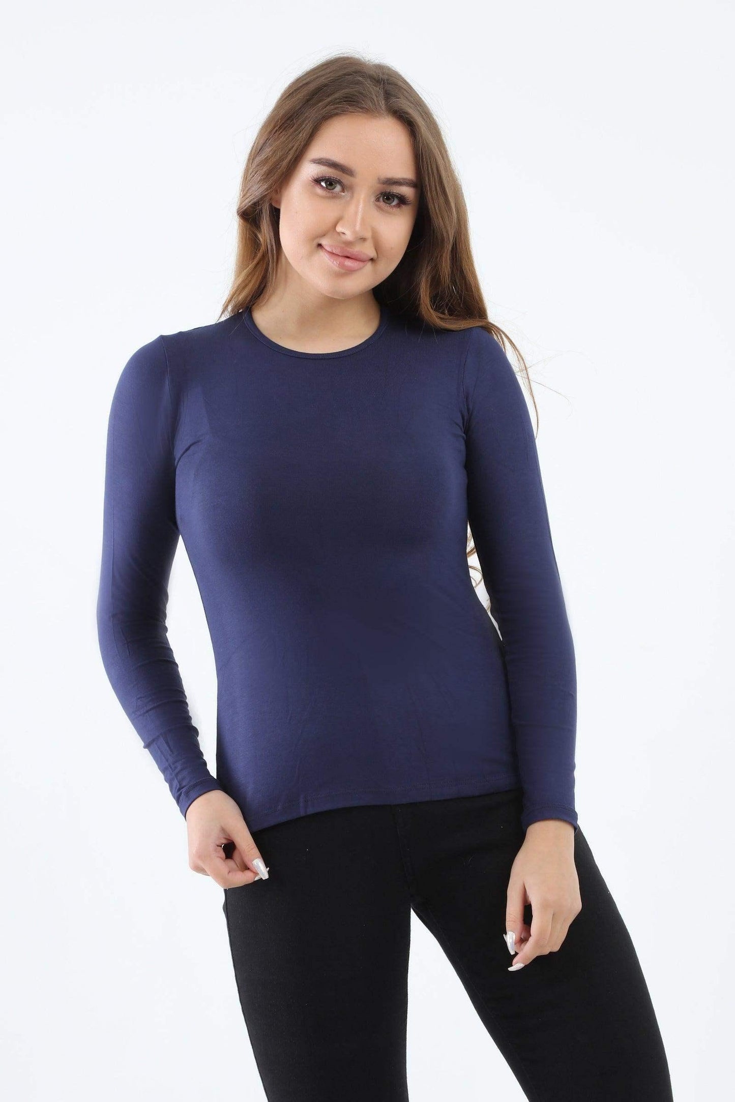 بلوزة فيسكوز بأكمام طويلة - Carinasaudi.com