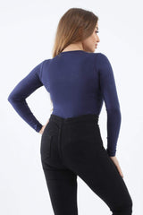 بلوزة فيسكوز بأكمام طويلة - Carinasaudi.com