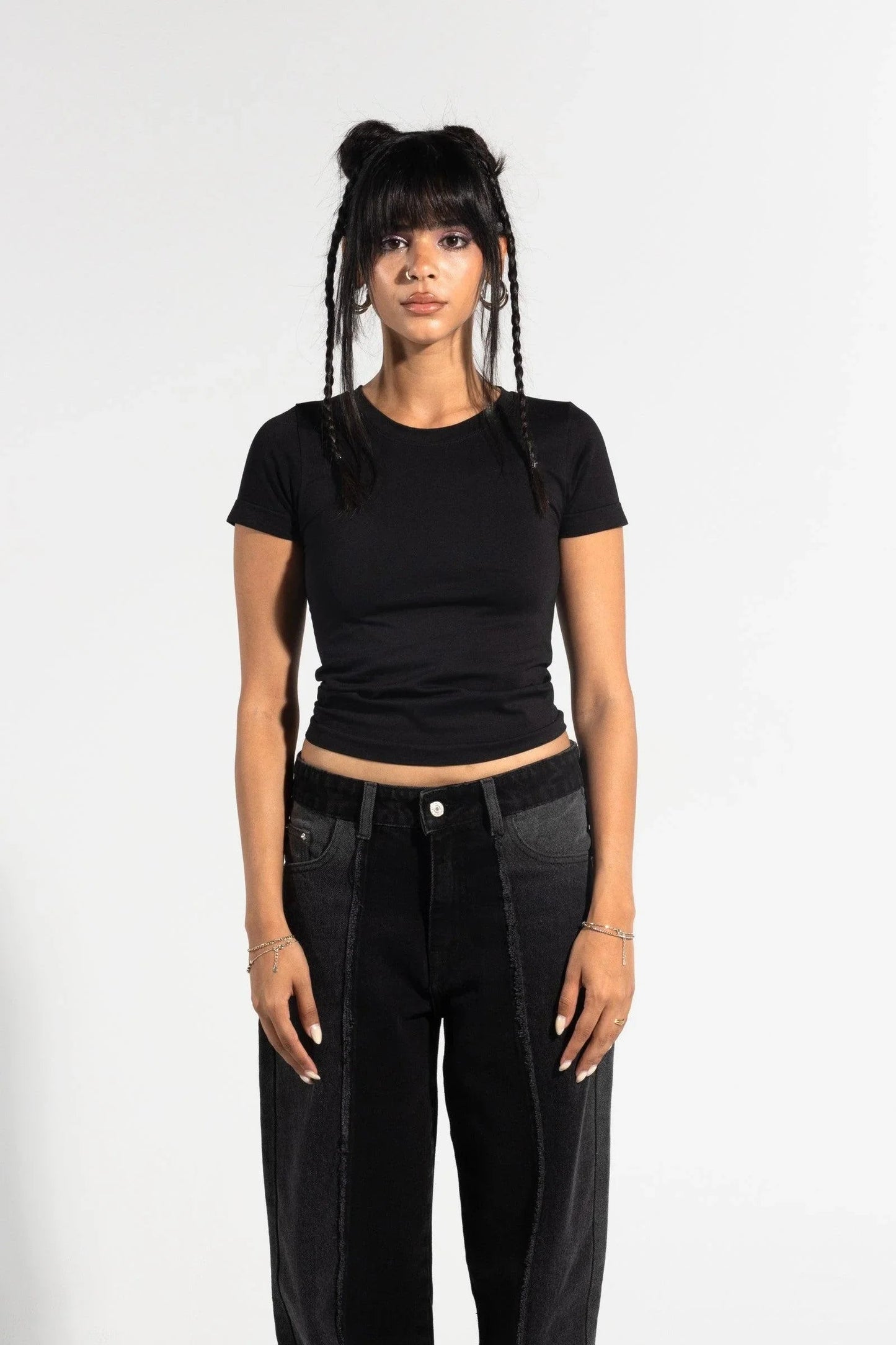 بنطال جينز متباين الالوان - Carinasaudi.com