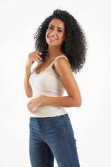 بلوزة بدون أكمام مزين بدانتيل - Carinasaudi.com