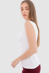 بلوزة بدون أكمام برقبة دائرية - Carinasaudi.com