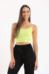 بلوزة قصيرة بحمالات رفيعة - Carinasaudi.com